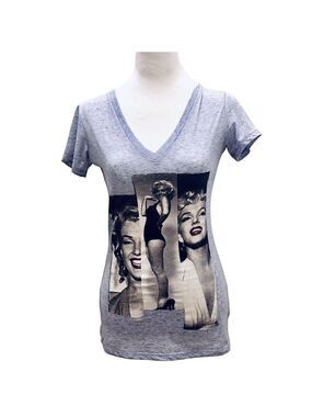 Marilyn Monroe Blue V-Neck T-Shirt Size S